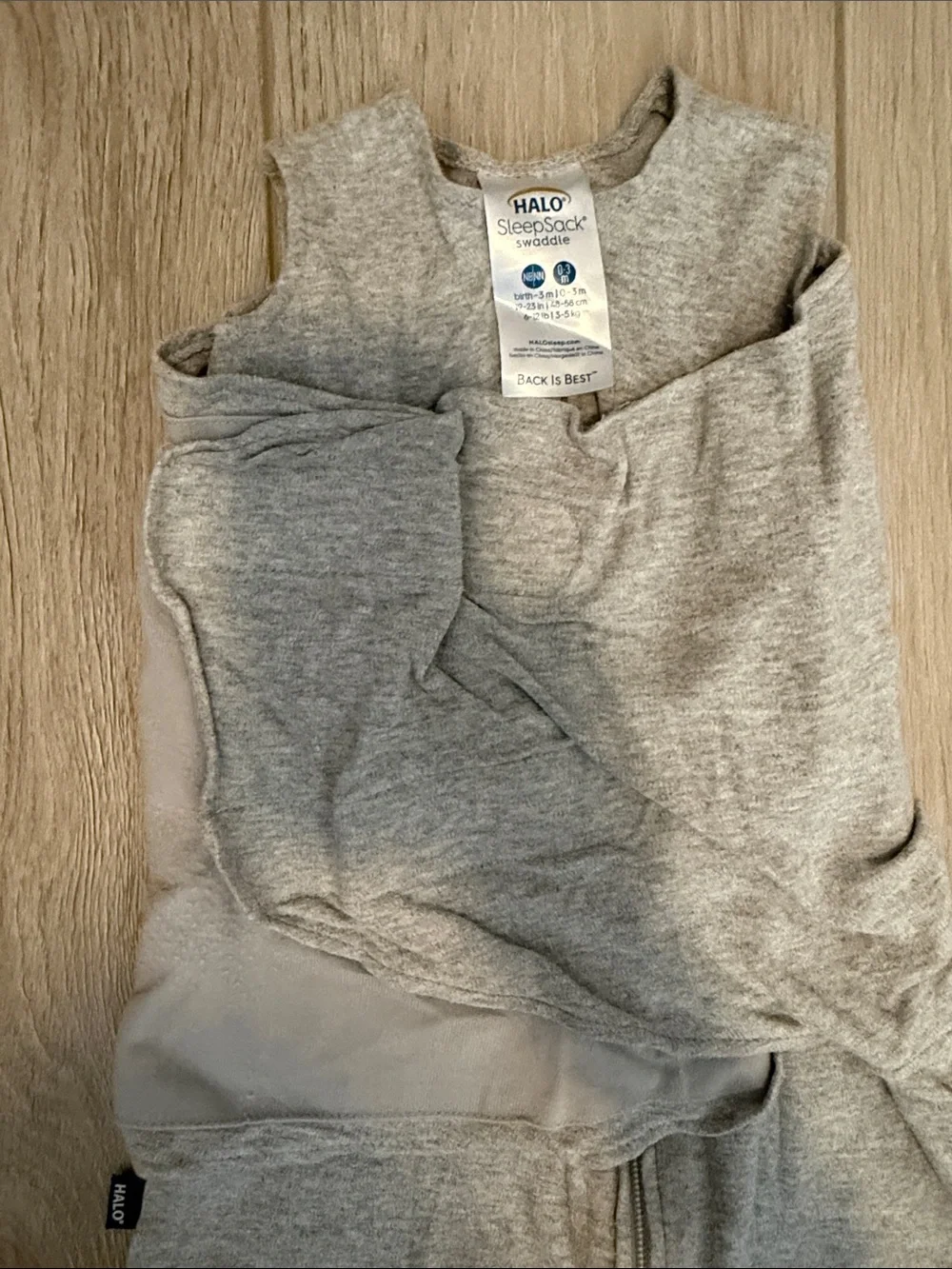 Halo Gray Infant Sleep Sack with Front Zipper